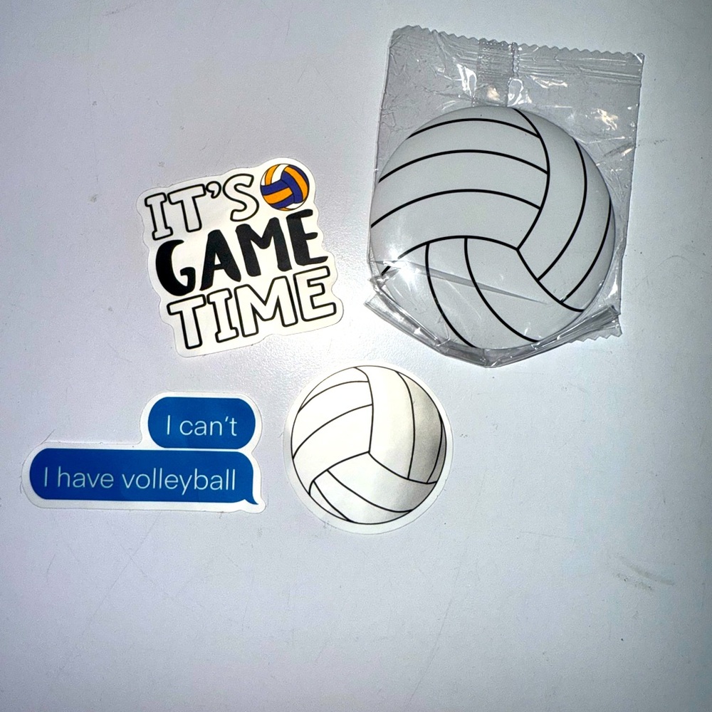A set of Volleyball stickers with a Mirror.